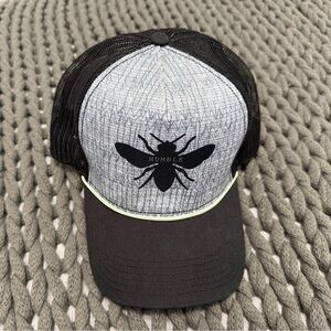 Prana Black and Gray Trucker Hat Bee Humble